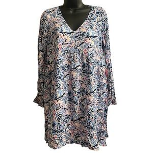 Simply Southern Floral V-Neck Lined Dress Sz S